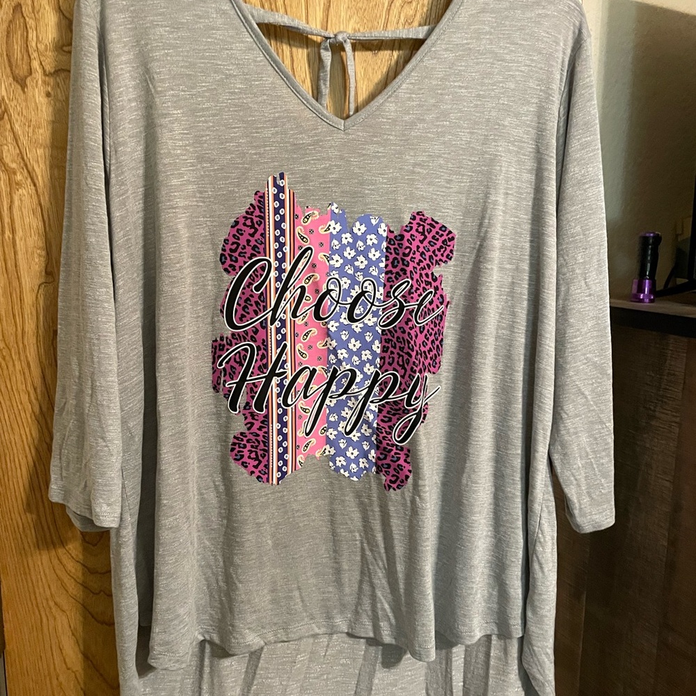 Gray Graphic Long Sleeve Top from Live Well. Never worn. New without tags.